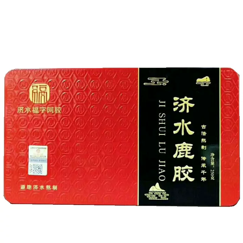 Jishui Fu Zi Deer's Jiao Donkey-hide Gelatin Guji Water Deer Gelatin Blocks and Turtle Glue Donkey-hide Gelatin Blocks Iron Box 250g Buy One Get One Free