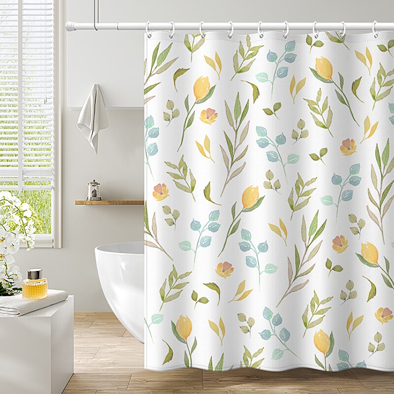 Bathroom shower curtain free punching waterproof cloth curtain bathroom toilet shower mildew-proof partition door curtain to block water and pull the curtain