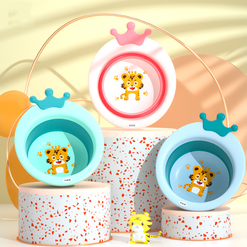 3 baby baby baby baby baby baby baby with crown folding basin wash basin PP wash basin