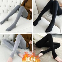 Leggings ladies wear plus velvet padded padded pants autumn and winter new gray thin warm and warm foot one pants