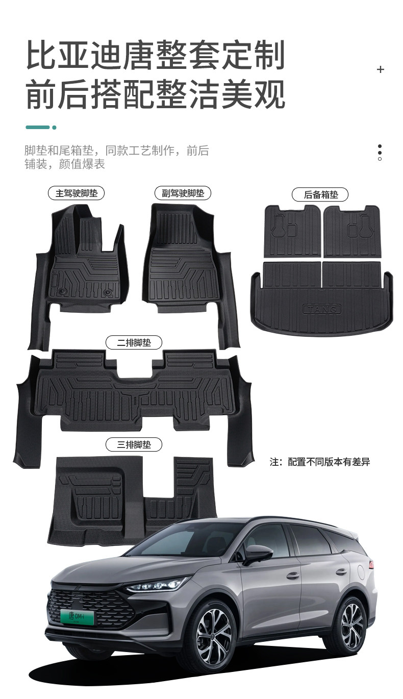 TPE Car Floor Mats for BYD Tang dmi/dm Tang ev 7-Seater