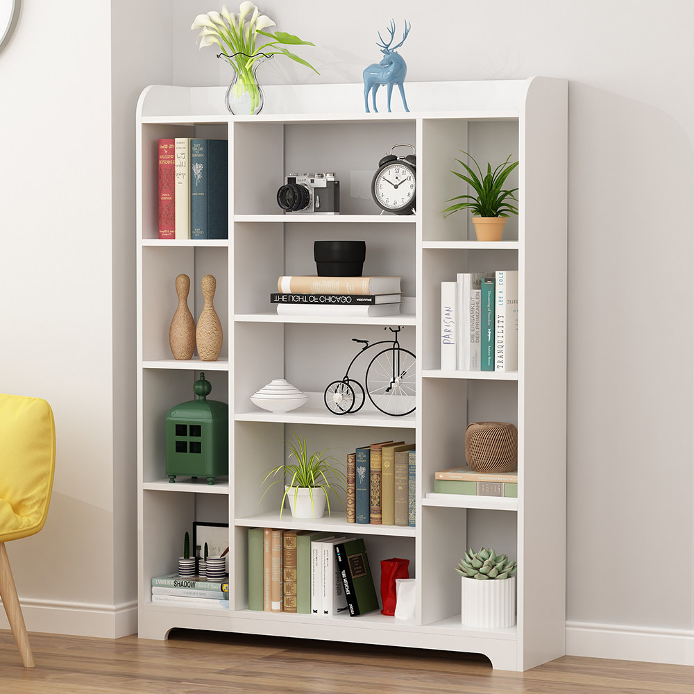 Nordic bookshelf bookcase simple modern bay window cabinet storage cabinet bedroom simple floor-to-ceiling free combination lattice cabinet