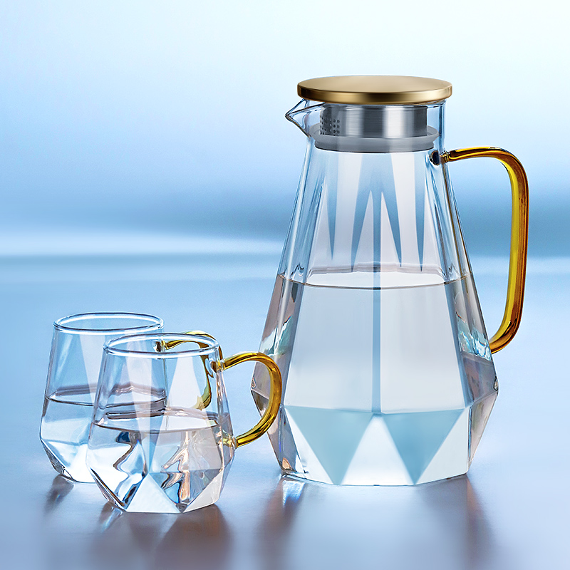 Cold water pot household high temperature resistant glass thickened teapot large capacity summer cold tea bottle cold quenching pot hot and cold water storage