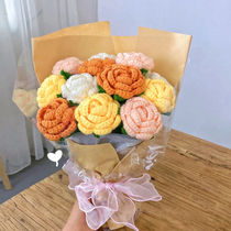 Small Daisy Cotton Material Bag Homemade Diy Gift Artisanal Milk Bouquet Tulip Tulip Rose Wool Thread Weaving