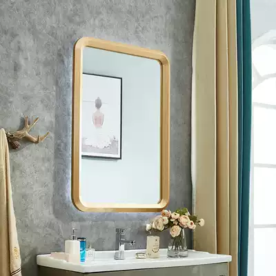 Simple Square entrance decorative mirror American light luxury bathroom mirror bedroom makeup mirror dining room wall decoration mirror can be customized