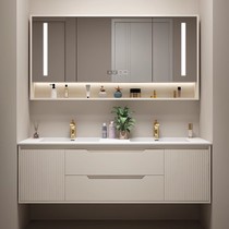 Oak bathroom cabinet washing machine integrated washbasin combination bathroom washbasin cabinet slate seamless basin