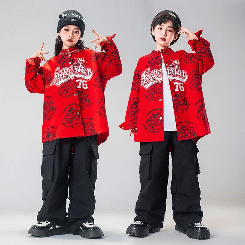 New Year's Day Children's Street Dance to serve fewer children Hiphop frame Drum Boy Hip Hop Boy Walk Show Girl Walking Show Wave Dress Cool-Taobao