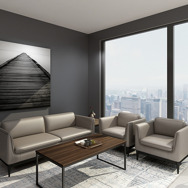 Office Sofa Simple Modern Furniture Set Living Room Business Conference Meeting Guest Reception Office Sofa Three Seats