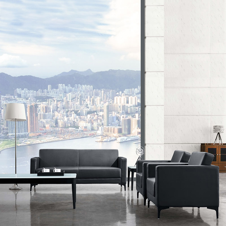 Simple Modern Office Sofa Coffee Table Combination Set Business Conference Meeting Guest Reception Office Sofa Three Persons