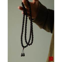 나무 자주색 Qi East Leaf Red Sandalwood 108 평범한 팔찌 불교 구슬 해피 목재 불 6mm 문화 및 미술 보석