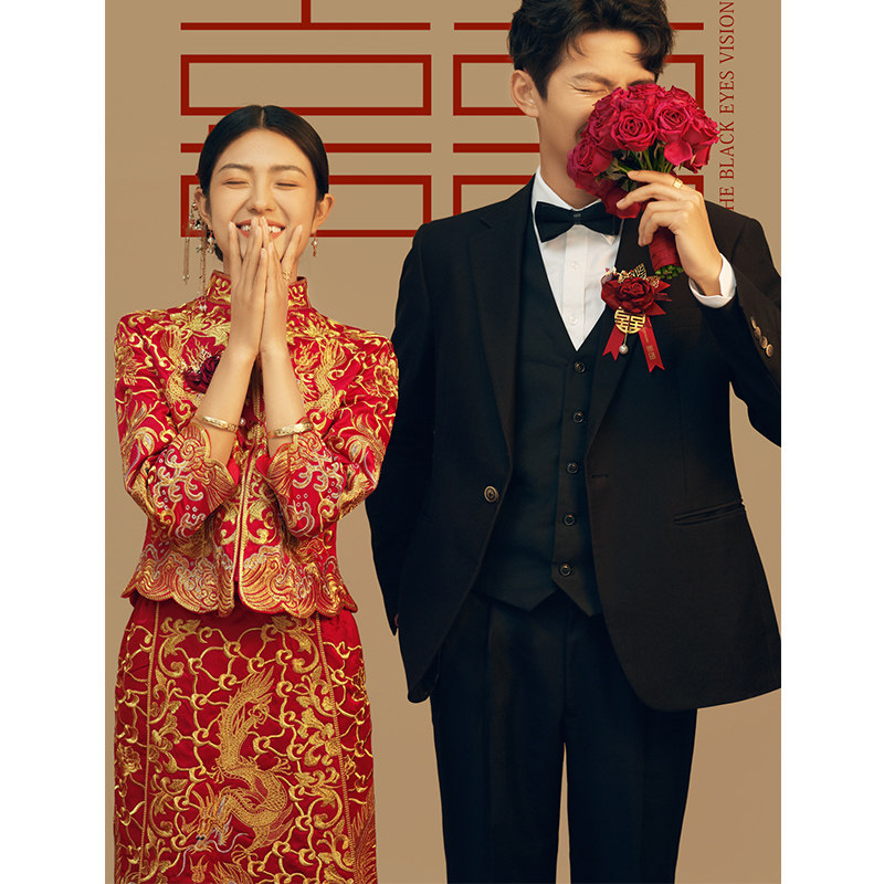 Longfeng gown bride Xiuhe clothing 2022 new Chinese style wedding dress small man out of the court service Jin Wufu Chinese style wedding dress winter