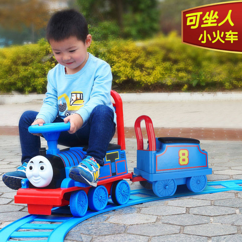 Can take the track electric car Thomas small train electric car baby walker baby stroller toy trolley