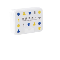 (50 pieces) Travel Laundry Tablets Disposable Portable Box Decontamination Soap Tablets Essential Laundry Soap for Business Travel and Hotels