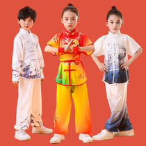 Childrens new martial arts performance uniforms for boys and girls kindergarten children and primary school students group competition spring and summer long and short sleeves
