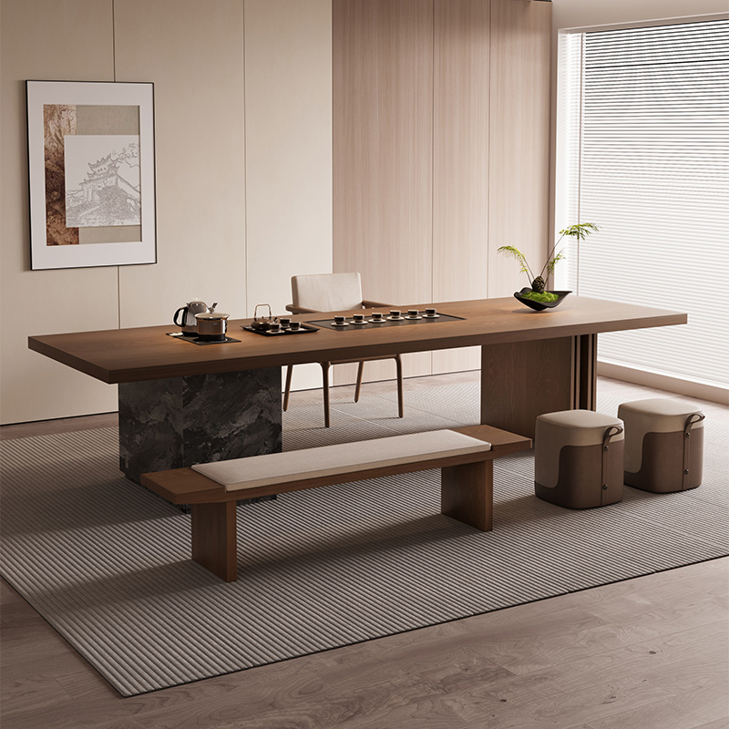 2025新款吉赠实木茶桌椅：现代轻奢办公美学的典范