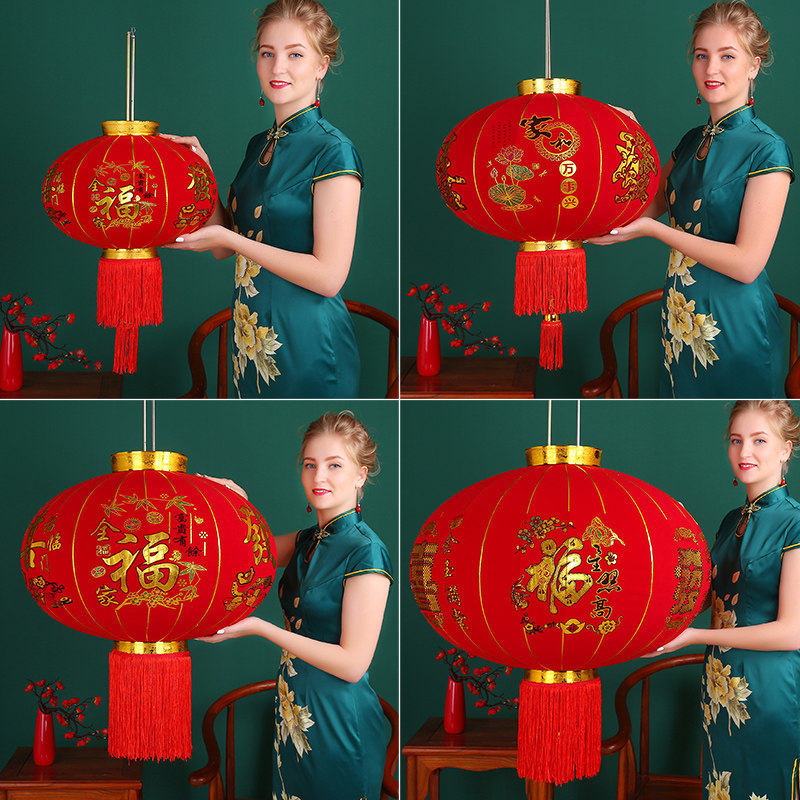 Housewarming and moving red lanterns Chinese New Year outdoor gate balcony pair of Chinese New Year Spring Festival chandeliers