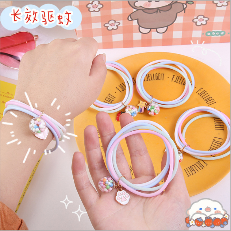 Korean version of cute girl heart mosquito repellent bracelet cartoon pendant anti-mosquito hand summer adult outdoor portable anti-mosquito
