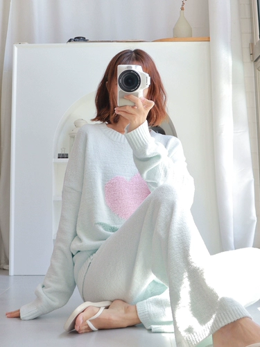 Демисезонная пижама, коралловый бархатный комплект