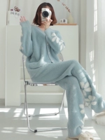 Женская демисезонная коралловая пижама, бархатный комплект одежды, можно носить поверх одежды