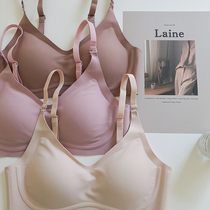 Naked non-trace latex cotton breathable and comfortable solid color sleep underwear without rims Large chest small chest gathered thin bra