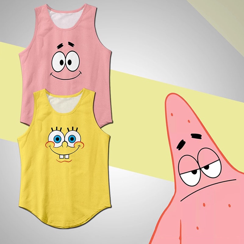 Patrick Star Sports Vest Men's Trendy Sleeveless T-Shirt Sweat Vest Casual Summer Niche Top Plus Size