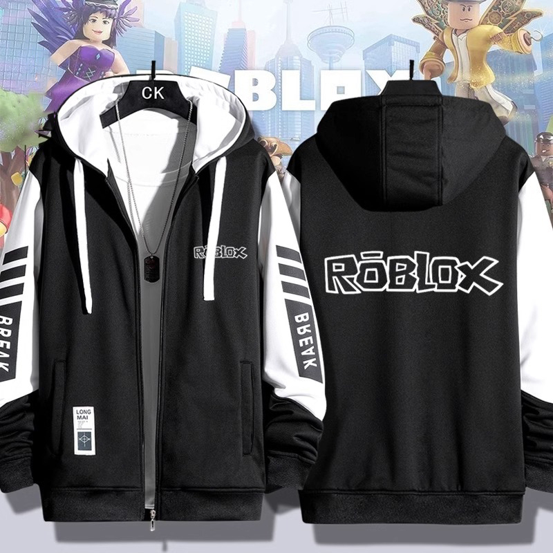 Cartoon Game Anime Peripherals Roblox Virtual World Cardigan Sweatshirt Autumn and Winter Unisex Student Hoodie Trendy Clothing
