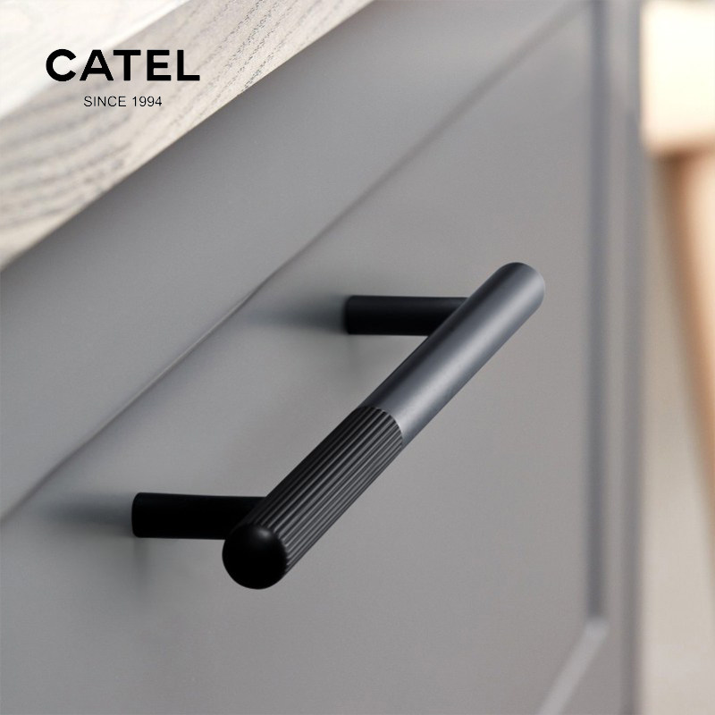 Overall cabinet drawer two-color handle light luxury matte non-slip long handle solid wardrobe cabinet door handle bedroom door handle