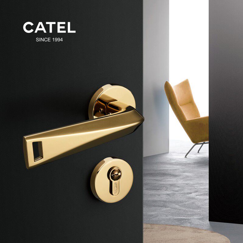 Carter gold silver universal bedroom door lock silent room door lock three-piece simple wooden door magnetic two-piece Lock