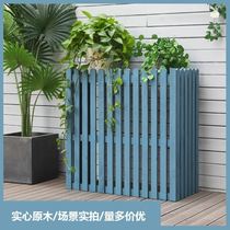  Wooden shutters outdoor anti-corrosion wood air conditioning external machine flower rack Solid wood cover Courtyard grille air conditioning flower rack household