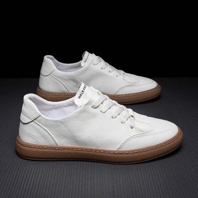 Tide brand casual shoes men's autumn new 2021 trend all-match breathable flat shoes sports leather small white trendy shoes