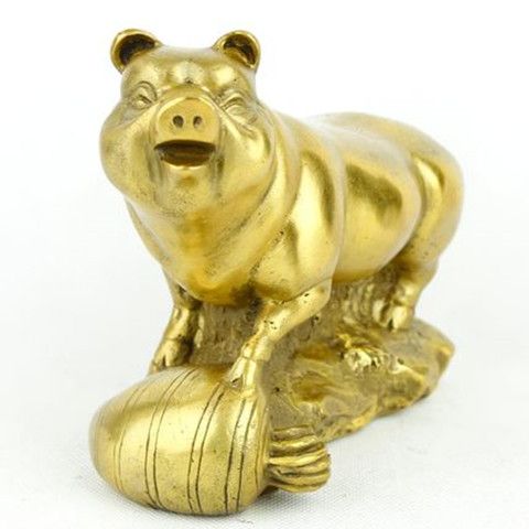Zodiac pig bronze pig in bronze zodiac pig (medium number) -Taobao