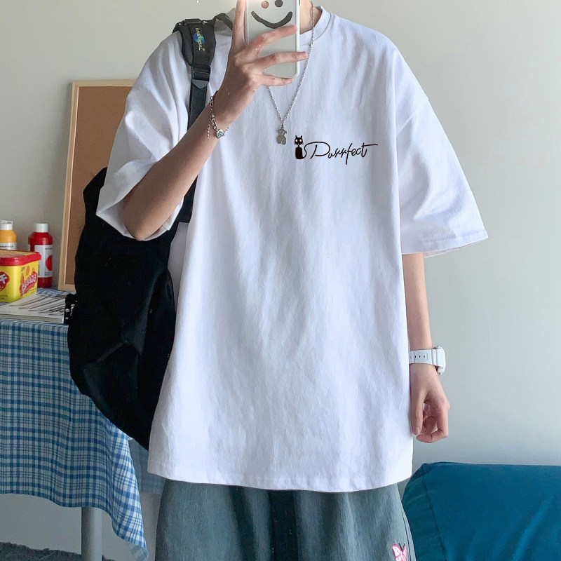 2025 летняя новая футболка с короткими рукавами, мужская свободная и универсальная футболка бренда ins tide с короткими рукавами, повседневная одежда для студентов