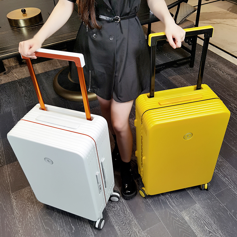 Japan PC aluminum frame Pull Rod Suitcase Woman 20 inch universal wheel suitcase 28 Password Boarding Leather Suitcase Men 24