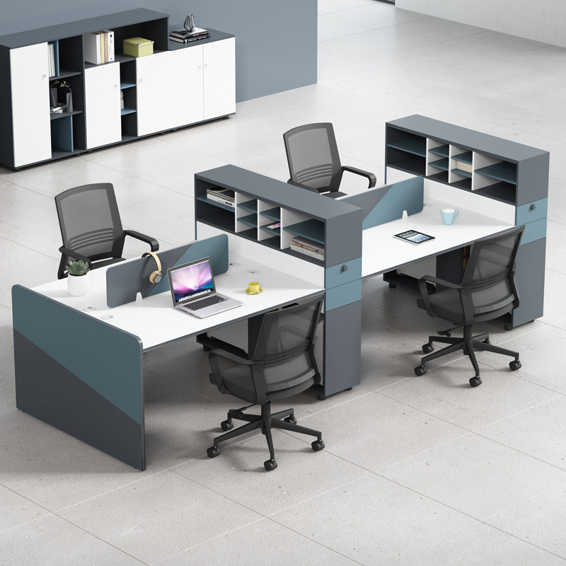 Staff desk and chair combination 2 4 people simple modern financial office double staff computer work station