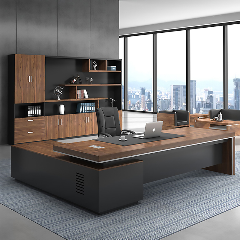 Simple modern office furniture computer executive desk president manager desk fashion single supervisor boss desk and chair
