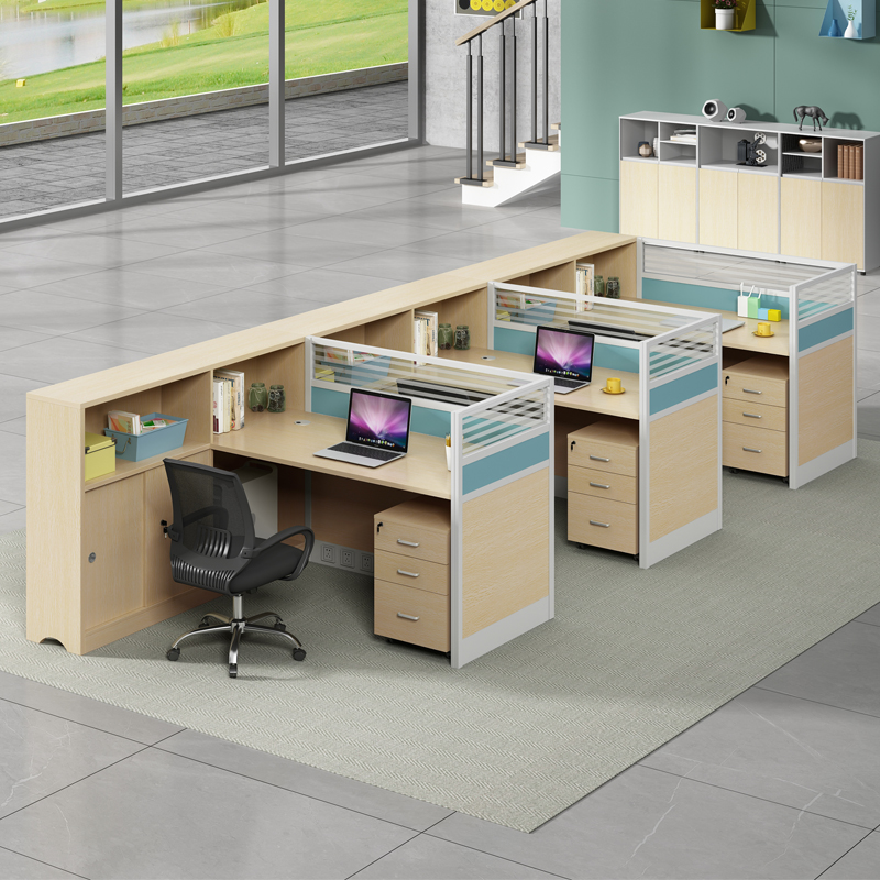 Staff Desk Brief Modern Office Chair Composition Finance Desk With Cabinet Screen Desk Suboffice Furniture