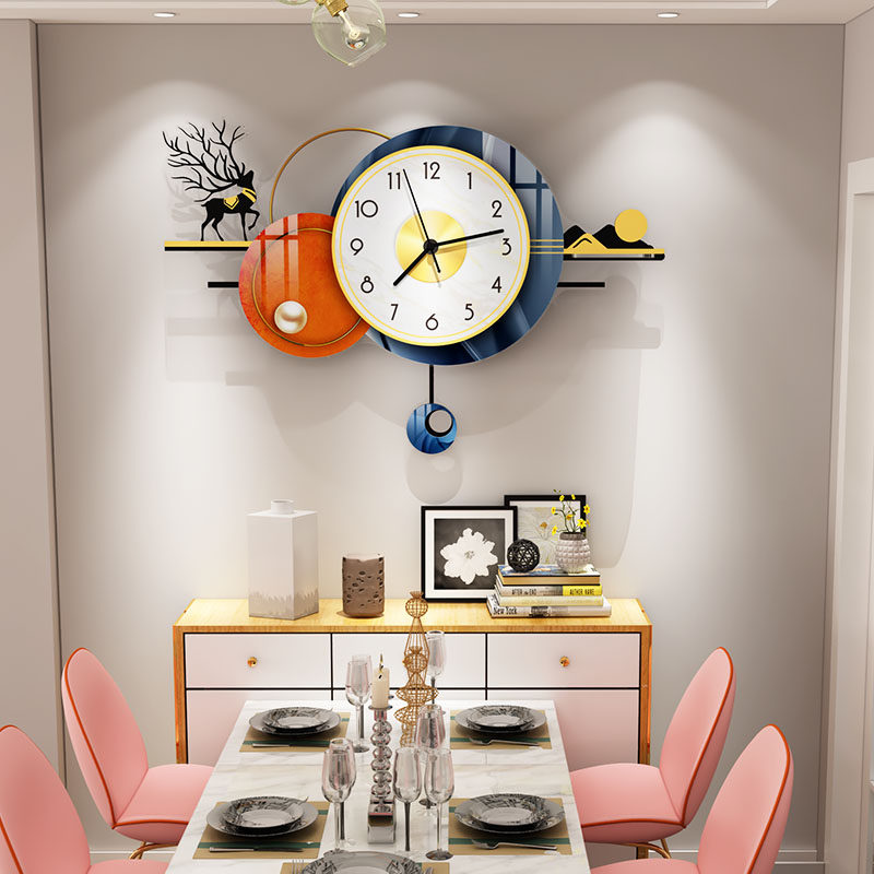 Nordic Creative Household Watch Wall Wall Handling Wall Red Modern Red Modern Restaurant Clock