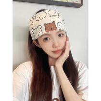 Japanese confinement headband cute scarf hat pregnant women spring and summer breathable postpartum wide-brimmed maternal sweat-absorbent pure cotton new style