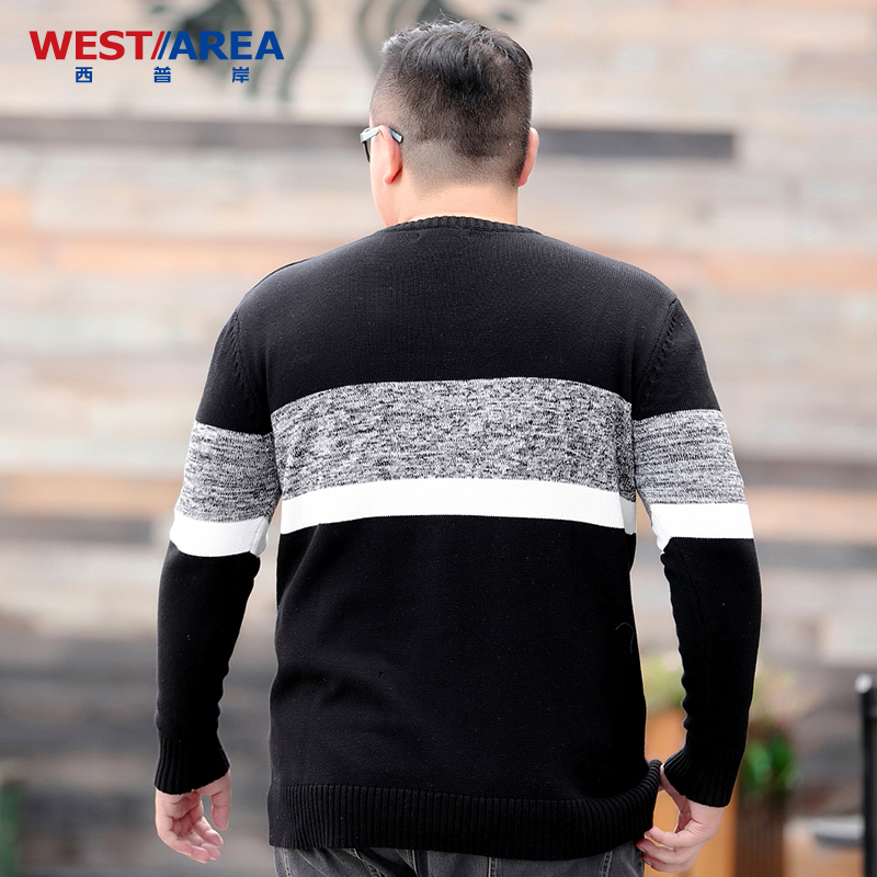 Chất béo mùa đông quần áo bông lỏng thường lớn sân knitsweater chàng béo đầu tăng chất béo áo len nam nhấn triều Sidon đáy