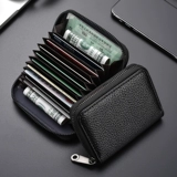 Кожаный антимагнитный маленький картхолдер, ультратонкие вместительные и большые карточки, анти-кража