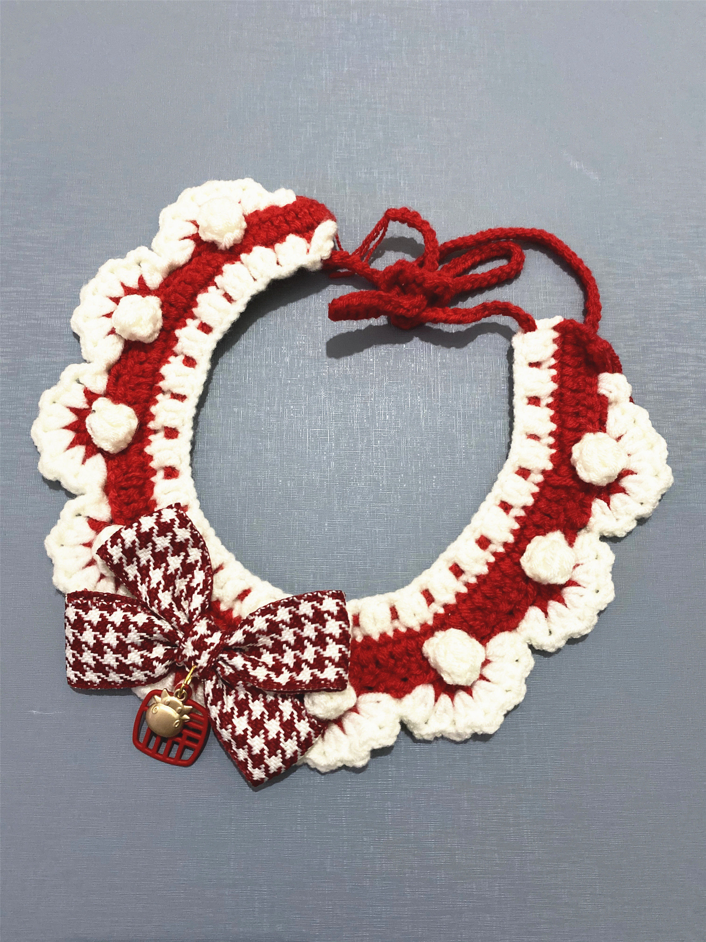 Hand woven hair line Hood Bull year Pet Ornaments Kitty puppies Bull Gas Rind Collar neckline