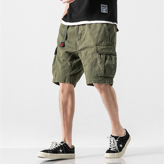 LEECKEAN夏季新款男士工装短裤男宽松直筒潮牌百搭休闲中裤五分裤