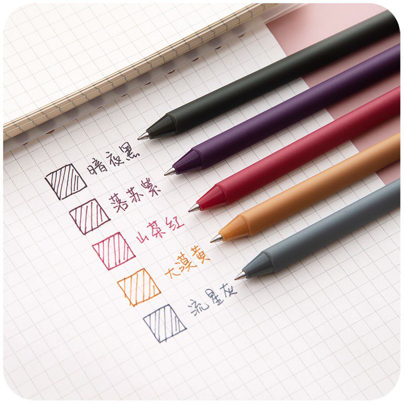 Retro press pen high-value ancient style creative cute Japanese note-taking Morandi color color neutral pen tide
