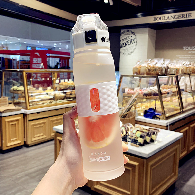 Creative personality fitness sports water cup men and women large-capacity kettle outdoor student filter portable plastic cup