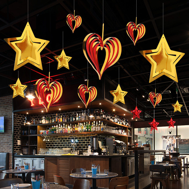 Mid-autumn National Day Decorative Pentagram Atmosphere Placement stores Stores Women's Clothing Shop Window Scene Jewelry Shop Top