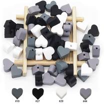 Cute-Idea 10PCs Heart Teether Pacifier Pendants Accessories