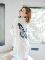 Sleeping Skirt Woman Summer Ice Silk Thin 2021 New sexy white shirt with long summer real silk tennis red pyjamas