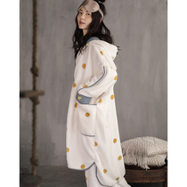 Coral Suede Pajamas Woman Autumn Winter Thickened and velvety flannel Long Sleeping Robe Suit Han Edition Cute Winter Home Clothes