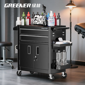 Green Forest Tattoo Workbench Drawer-Type Movable Tool Cart Tool Cabinet Beauty Salon Rack Table Tool Cart