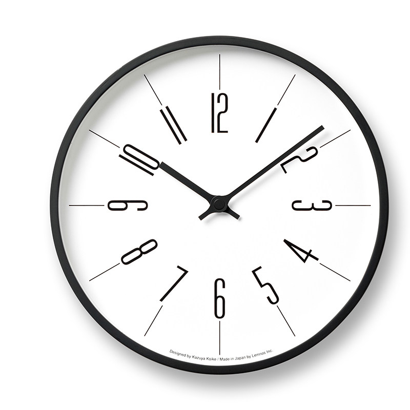 Lemnos Japan imported clock tower wall clock creative digital scale clock living room simple modern wind quartz clock